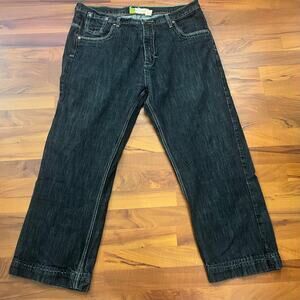 PJ Mark Vintage Y2K Causal Cotton Baggy Wide Leg Black Jeans Men's Size 38 x 29